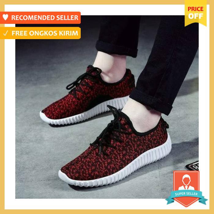 Sepatu Adidas Yeezy Pria Bintik Merah - Sepatu Pria - Sneakers Pria
