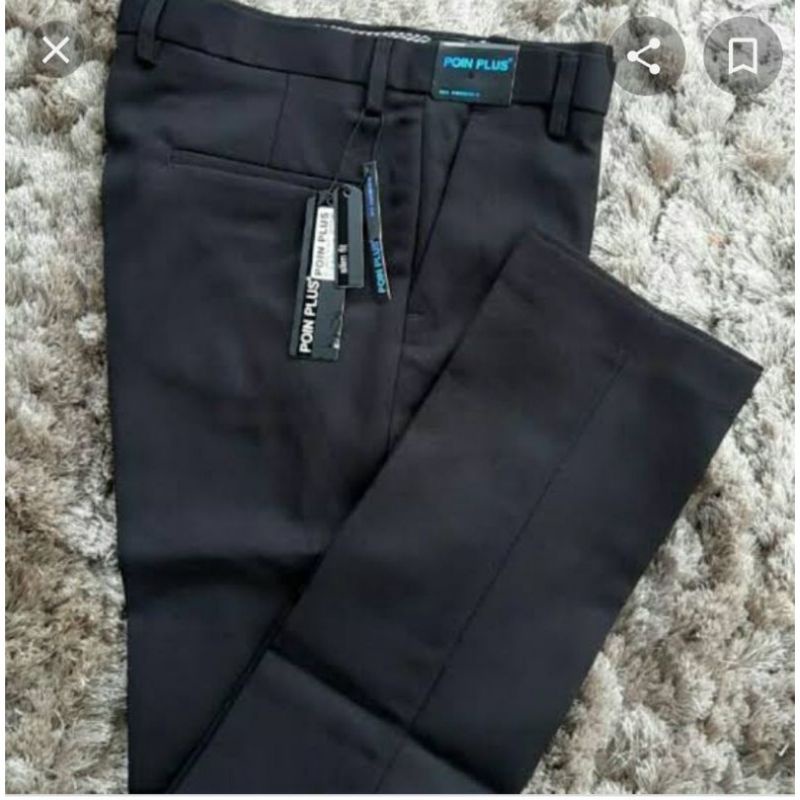 Celana Bahan Anak Tanggung Slmfit Premium Distro Merk Poin Plus Original Ukuran 24 25 26 Celana Poinplus Sekolah Pondok Hitam Dasar Anak Tanggung SD SMP