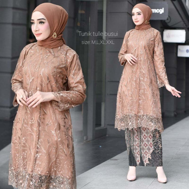 AZURAH SCRAF // KEBAYA MODERN TULLE // KEBAYA TULLE BUSUI // KEBAYA TUNIK TULLE BUSUI // TUNIK TULLE