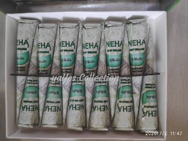 Henna cone Kuku nail neha mahendi hand painting lukis tangan hena marron clasik white black red