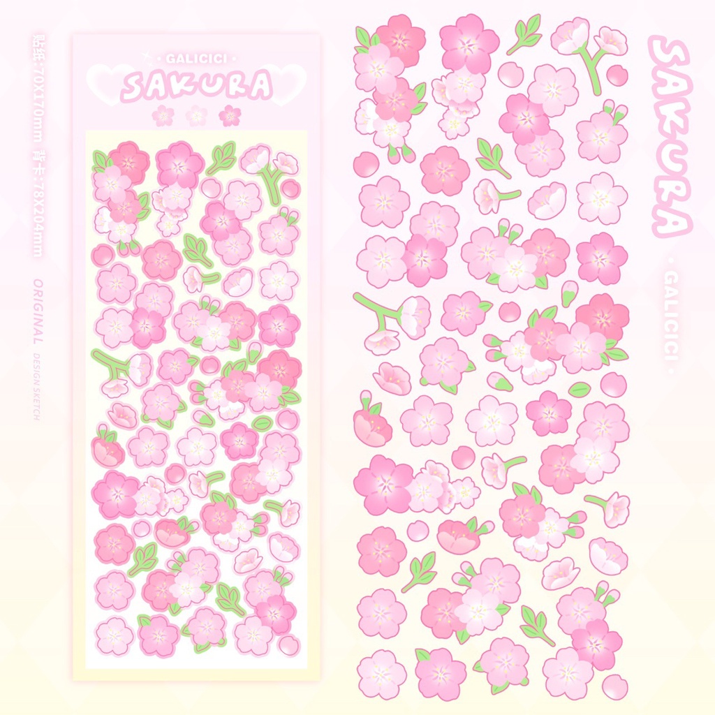 Galicici Stiker Laser Diamond Cherry Blossom Untuk Dekorasi DIY