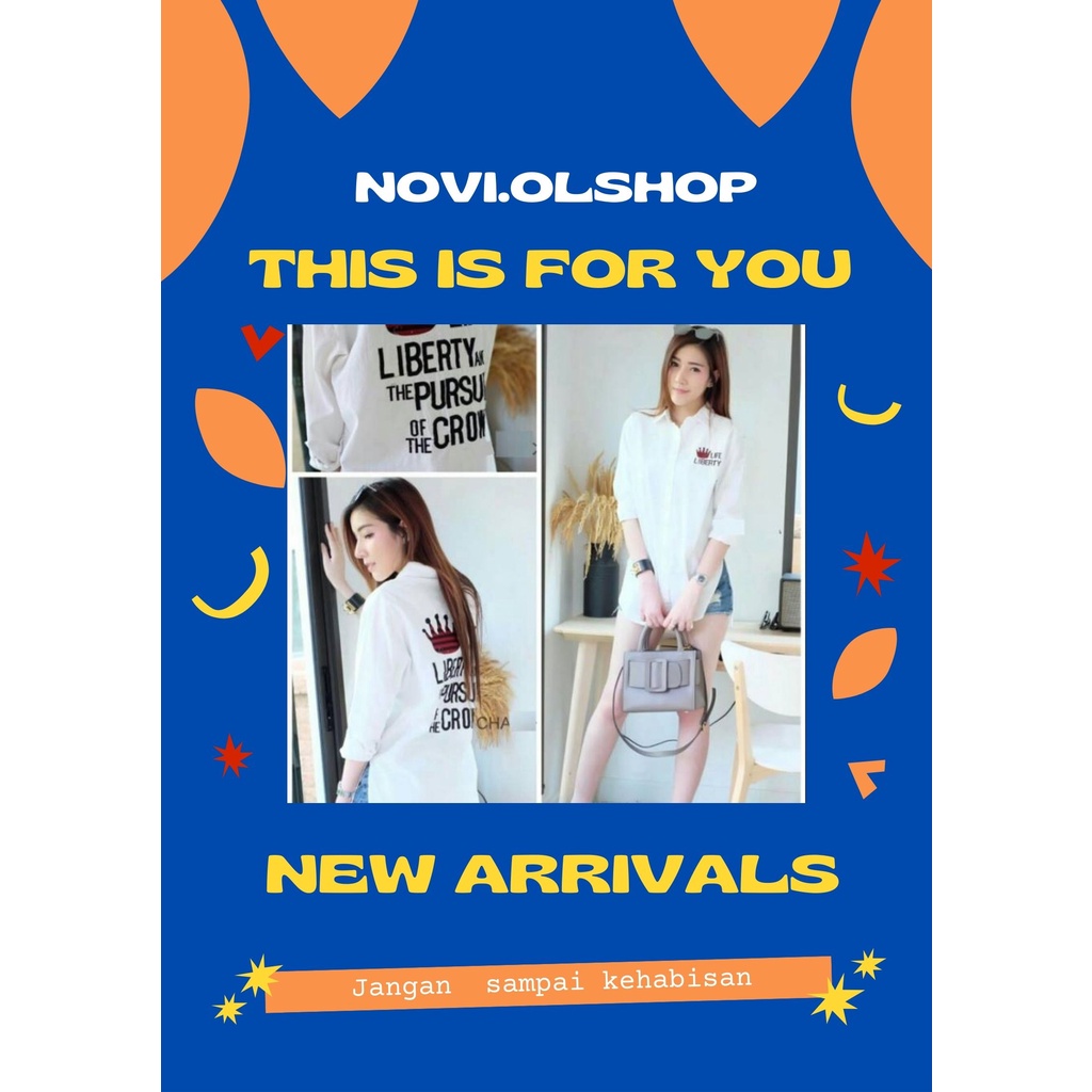 Kemeja Wanita Casual Murah Liberty - Kemeja Wanita Casual Korea -Kemeja Wanita Casual Lengan Panjang