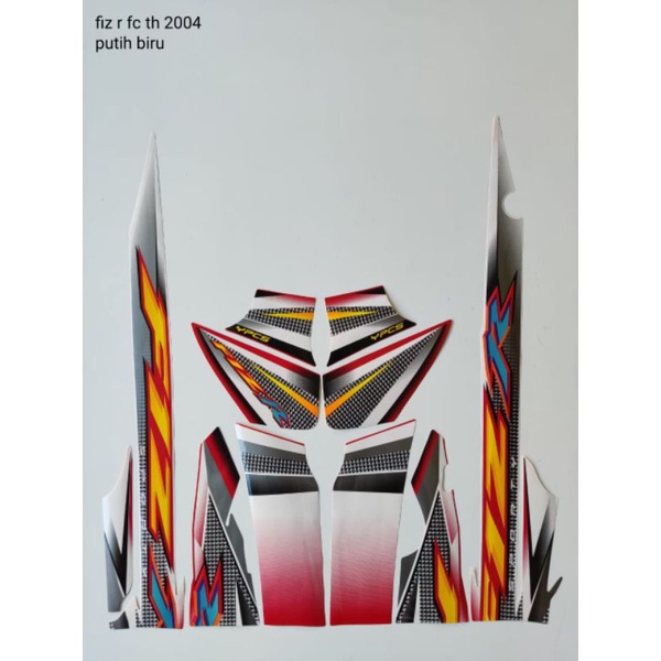 STRIPING MOTOR FIZ R FC TAHUN 2004 PUTIH MERAH