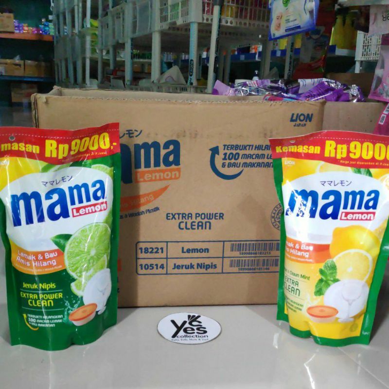 Mama Lemon Sabun Cuci Piring 450 ml Refill Jeruk Nipis Extra Power Clean Hilagkan Lemak bau makanan