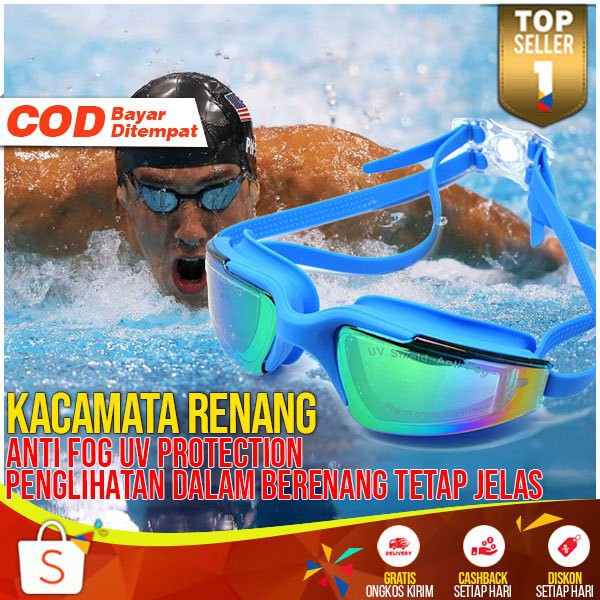 Ruihe Kacamata Renang KR01 Anti Fog UV Protection Kaca Mata Selam Murah Lensa Jelas Nyaman Digunakan