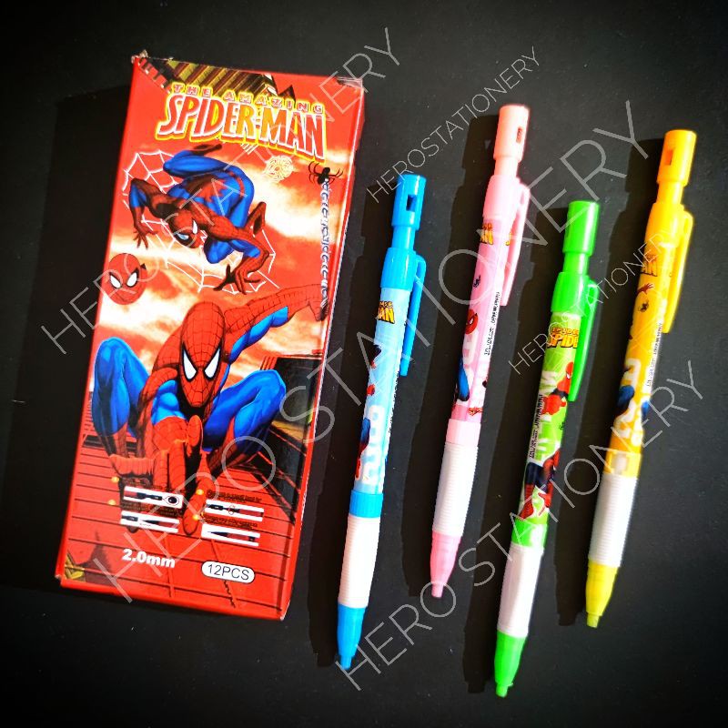 

Pensil mekanik mechanical pencil superhero spiderman 2 mm . 12 unit