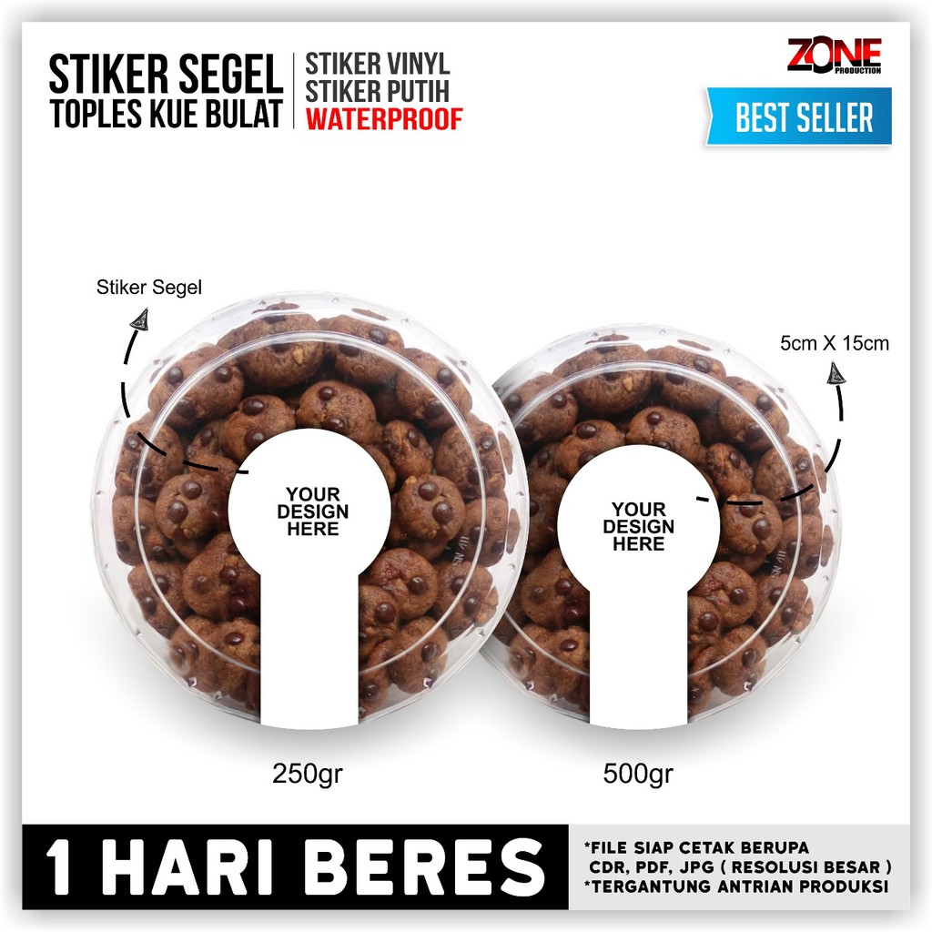 

STIKER SEGEL TOPLES KUE / LABEL KEMASAN / STICKER MAKANAN / WATERPROOF