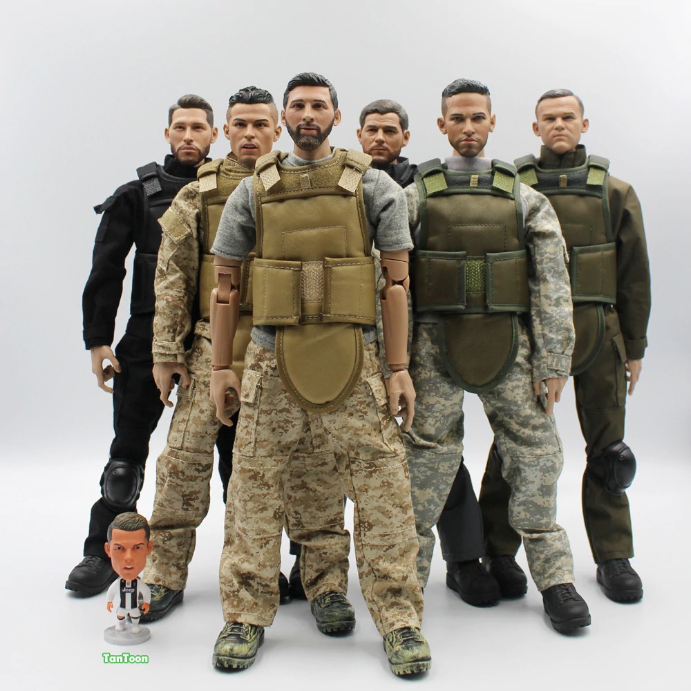 Boneka Lucu Báscula 1/6 (12 pulgadas y 30 cm) soldado SWAT Ronaldo roony Neymar figura juguetes