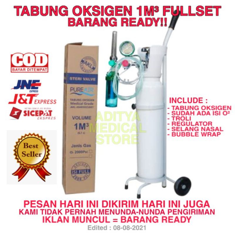 (COD) TERMURAH Tabung Oksigen 1M³ Lengkap Fullset Satu set