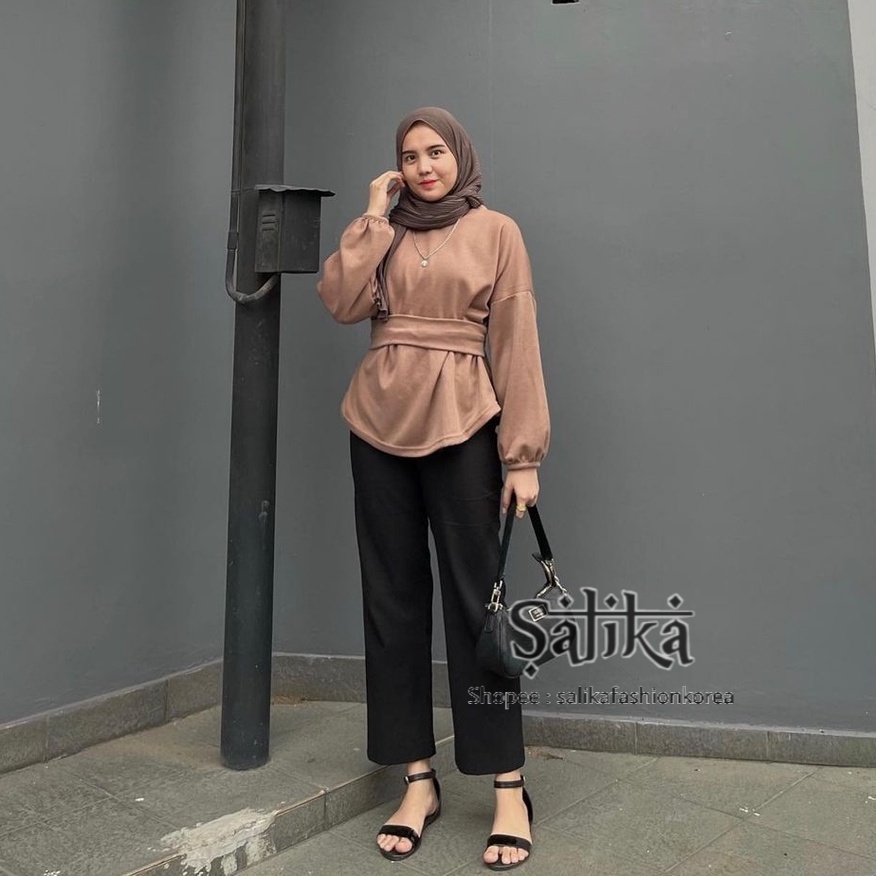 APRILIA TOP BLOUSE FASHION WANITA BAJU ATASAN WANITA BAJU BLOUSE CEWE CEWEK LENGAN PANJANG DENGAN MO