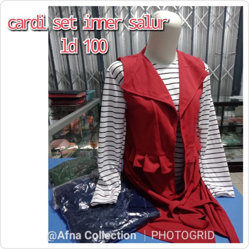 Tunik Cardi set Salur
