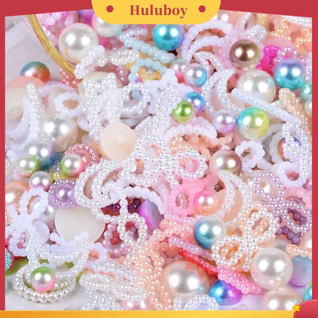 Huluboy Huluboy♡ 50g Mutiara Imitasi Bentuk Hati / Bintang Untuk Dekorasi Nail Art Charms