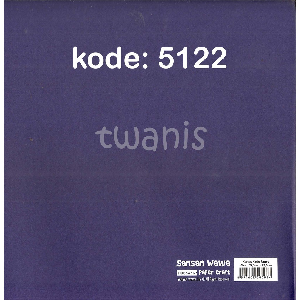 

30 LEMBAR KERTAS KADO SANWA WARNA UNGU KODE 5122 BISA CAMPUR WARNA LAIN