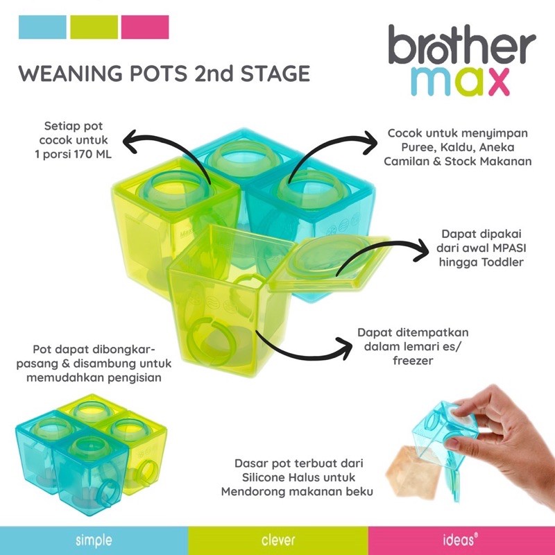 Brother Max 2nd Stage Weaning Pots/Freezer pot Peratan mpasi bayi
