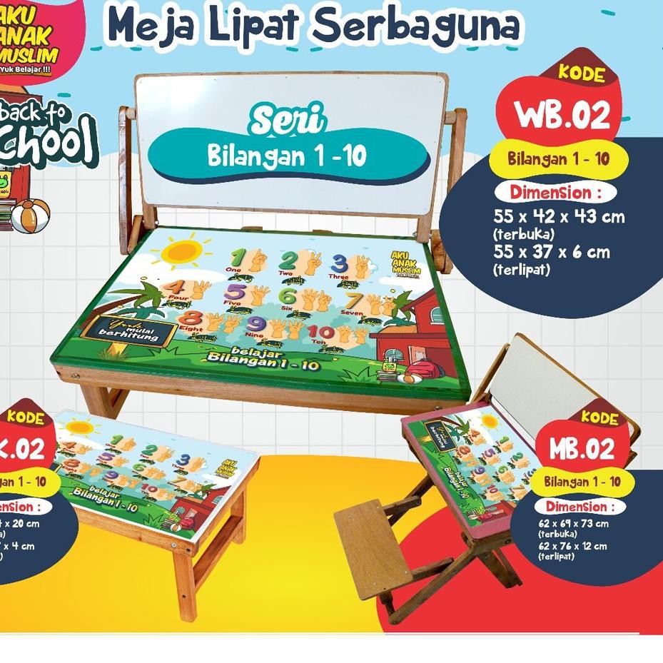 

HOT [WB] Meja Belajar Lukis Lipat Laptop 1 SD TK PAUD Drawing Board Papan Tulis Les Ngaji Atk Anak K