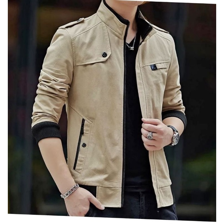 Jaket Fashion pria /jaket pria bahan kanvas premium