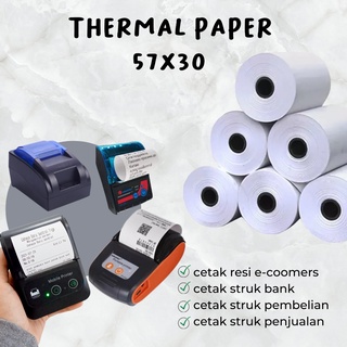 Kertas Struk Thermal Paper Rol 1 paket uk 57x30 ISI 10 ROLL