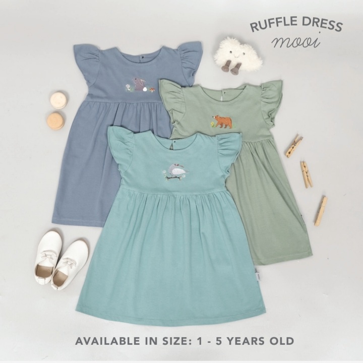 Mooi Dress Ruffle Anak Bayi Perempuan 0-5 Tahun CBKS SO