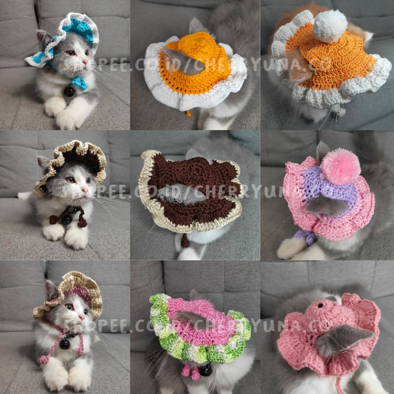 Topi Kucing Rajut ~ Request Warna