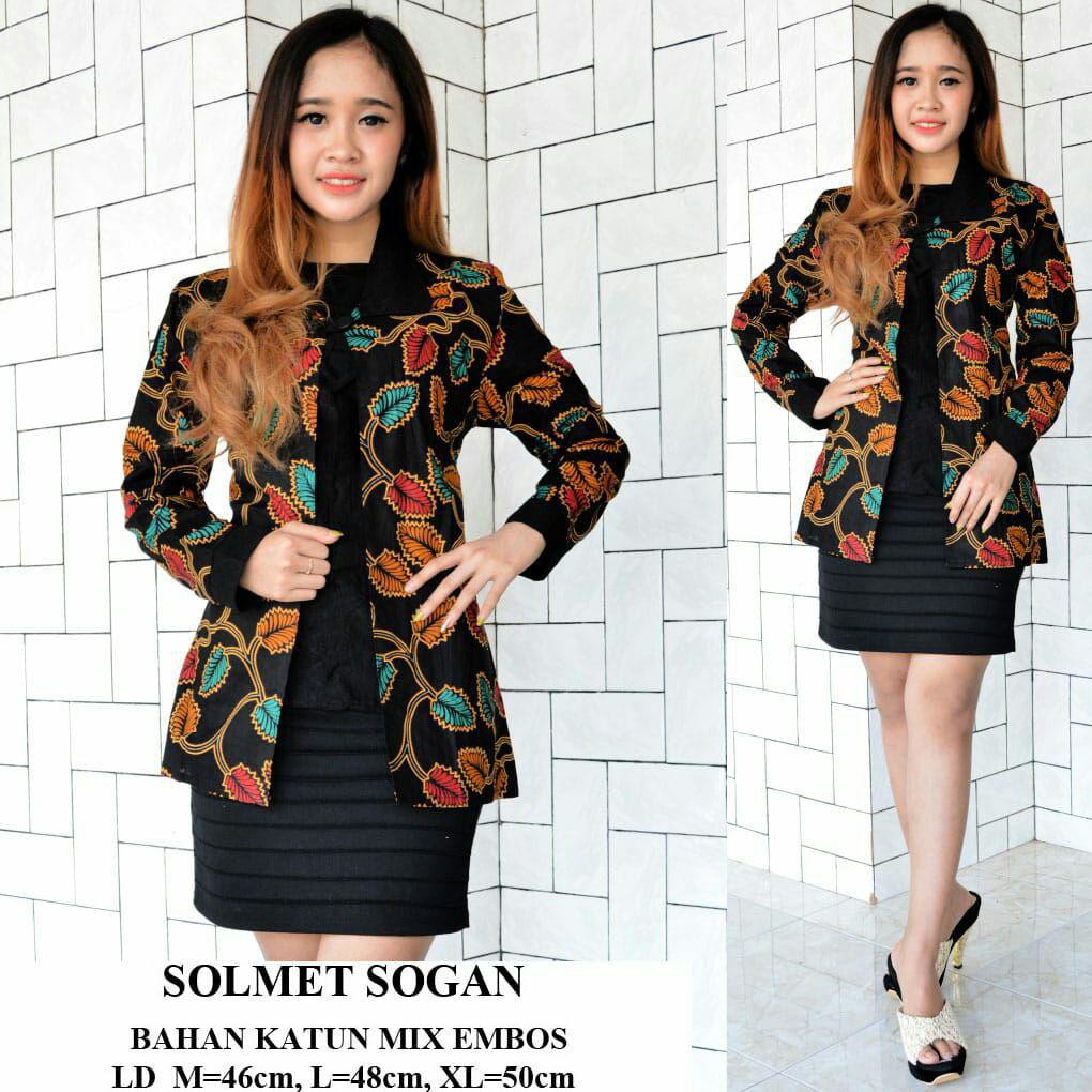 Blus Wanita kantor Solmet Sogan Batik Batik Pekalongan