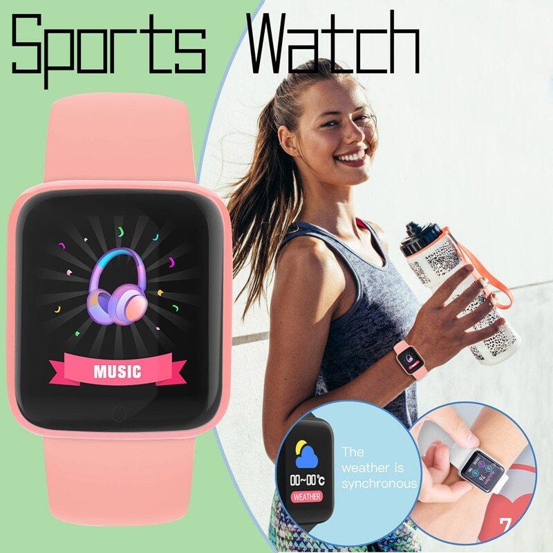 Y68 Smart Watch Fitness Tracker Digital Heart Watch Jam Tangan Wanita Pria Jam Tangan Pria