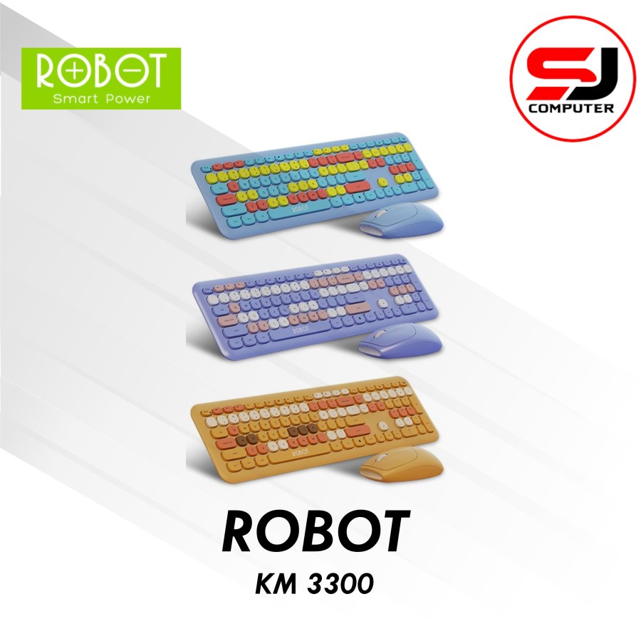 ROBOT KM3300 Premium Set Wireless Mouse &amp; Keyboard Combo Silent Click