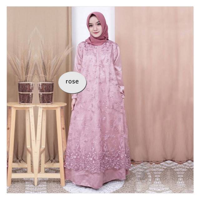 Gamis kondangan tile bordir maxmara ANA LONGDRESS