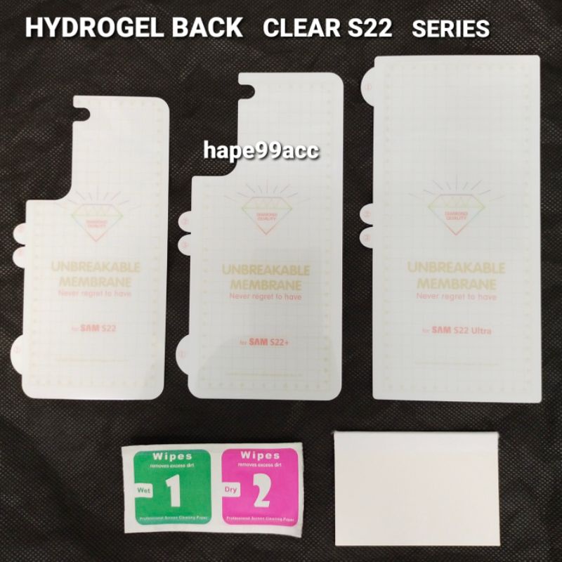 Samsung S22 S22 Plus S22 Ultra anti gores belakang back hydrogel clear