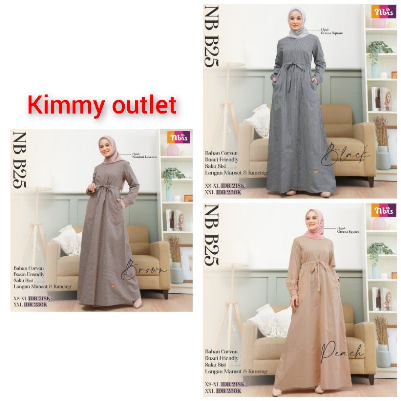 gamis branded nibras nb b25 diskon murah banget
