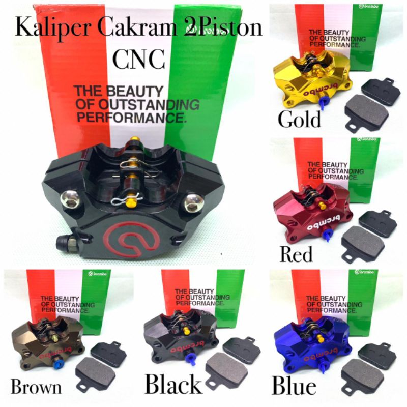 Kaliper Brembo 2p 2Piston Big Logo Italia Ori Thailand Free Kampas Cadangan