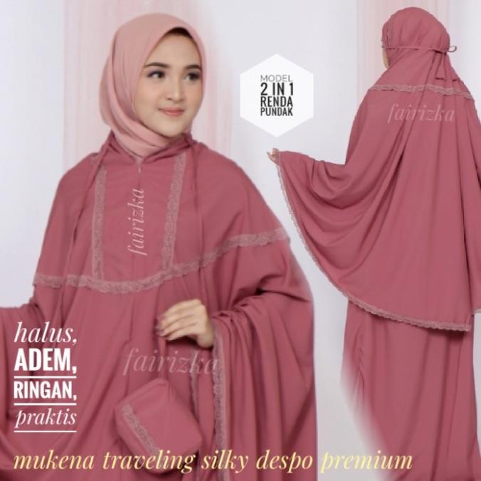 Mukena Travelling model 2 in 1 Silky Korea premium Kecil Adem Praktis