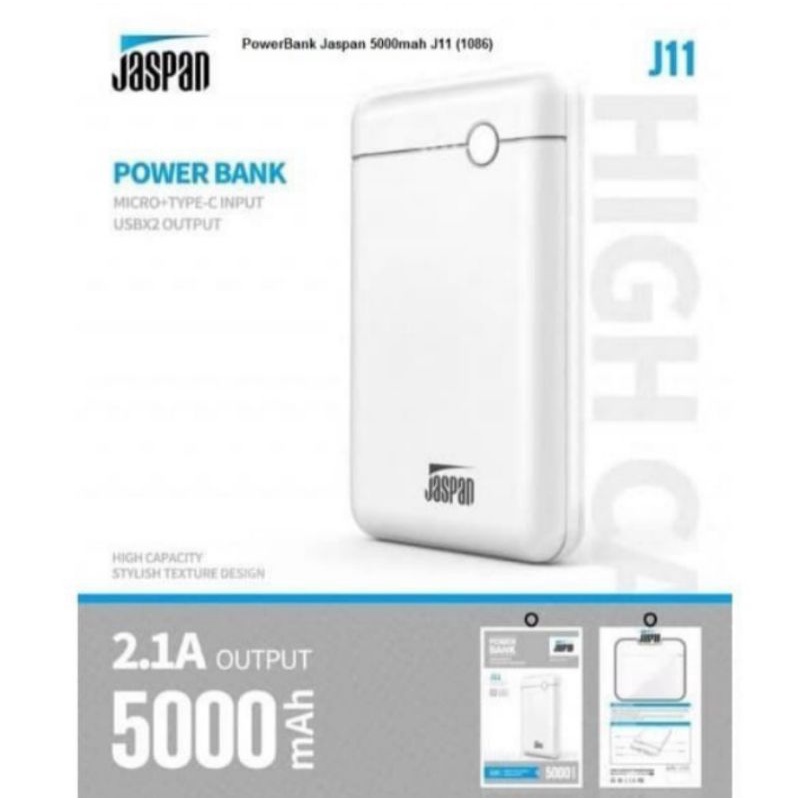 Power Bank Jaspan 5000Mah J11 Led Indikator Original Jaspan