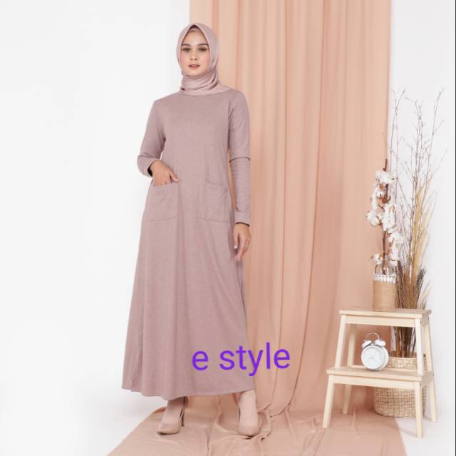 Dress muslim kantong JUMBO/dress simple/mididress simple