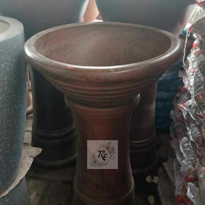 Washtafel Pot Batu Semen Taman Washtafel Cuci Tangan Diameter Atas 35-37 Cm