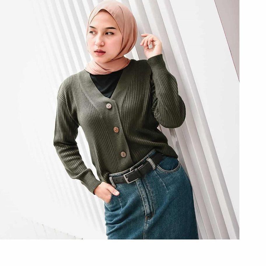 【 PREMIUM 】 qf-97 > Strada Cardy l Pusat Cardigan Wanita | Cardigan Crop Strada Button Cardigan Will