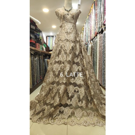 Kain Lace Brokat Pinggiran Kebaya Dress 10 Baris