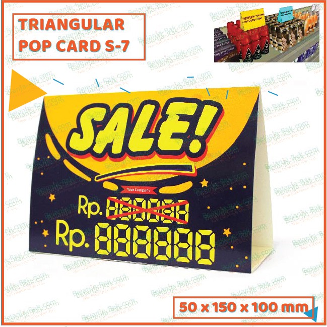

TRIANGULAR POP CARD PROMO S-7 LABEL 3D BENTUK SEGITIGA