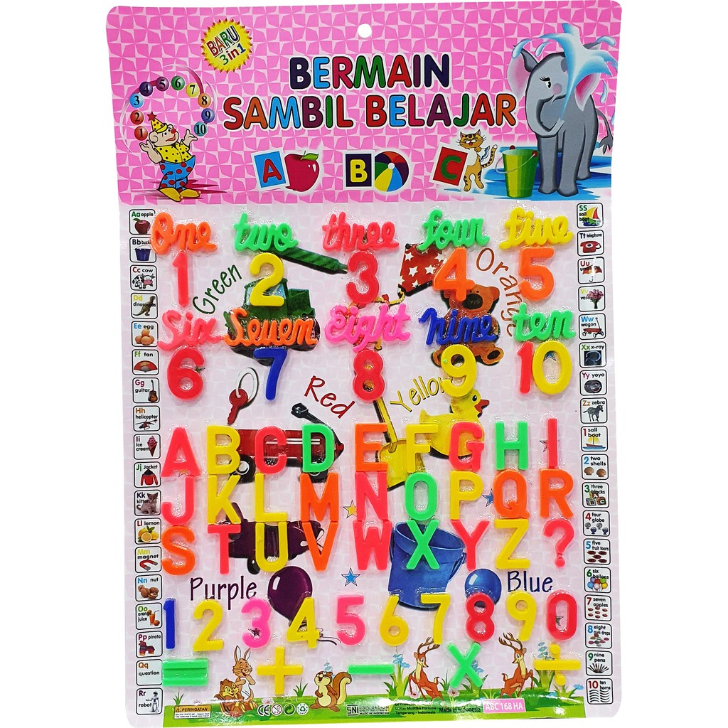 Mainan edukasi ABC 123 alfabet angka baca huruf alphabeth plastik letters numbers| Mainan Sensori Anak