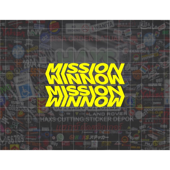 Cutting Sticker Mission Winnow Sepasang Ukuran 7 Cm Untuk Motor Mobil
