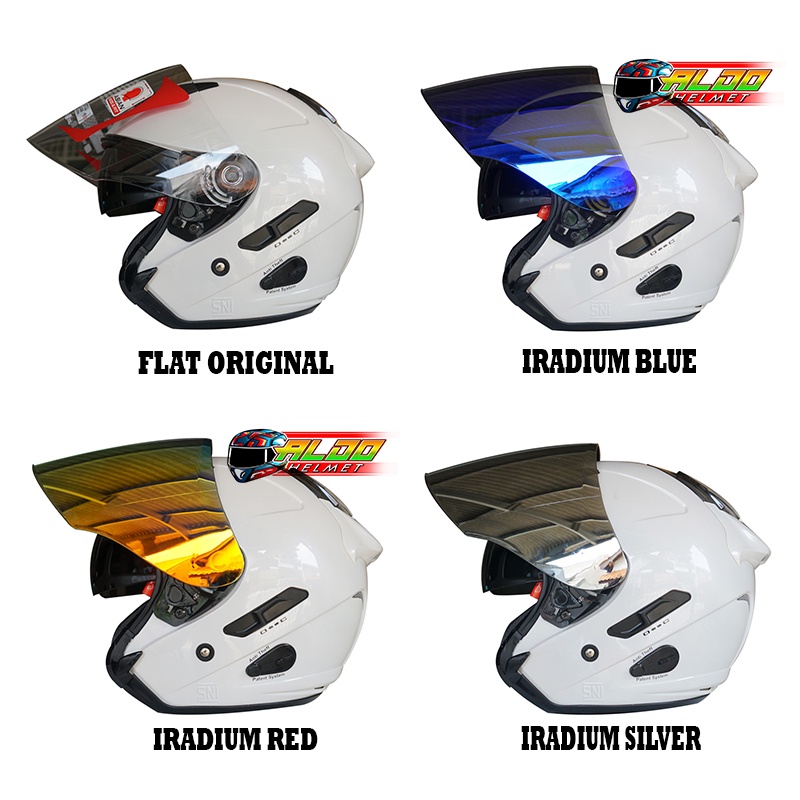 HELM / KYT / HELM KYT GALAXY SOLID PLAIN WHITE FLAT R ORIGINAL / KYT 2 VISOR TERBARU / HELM DEWASA D