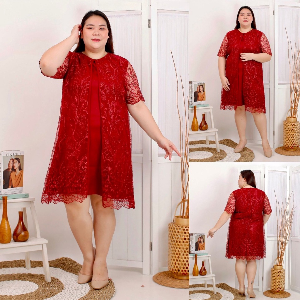 Dress XXL Daisy JUMBO BIGSIZE Tile Bordir Brukat Glitter Mutiara Tule Brokat Tulle Tille Mewah / DRESS PESTA / DRES TULLE JUMBO / DRESS BIG SIZE XL XXXL