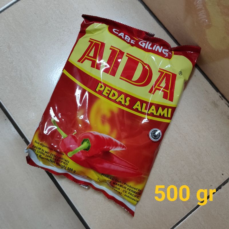 

cabe bubuk giling merk aida 500 gram