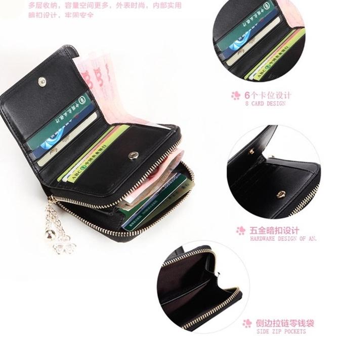 ✓ DOMPET WANITA KECIL KULIT GLOSSY IMPORT ABG FASHION KOREA BATAM ESTER BRANDED LIPAT RESLETING SLOT