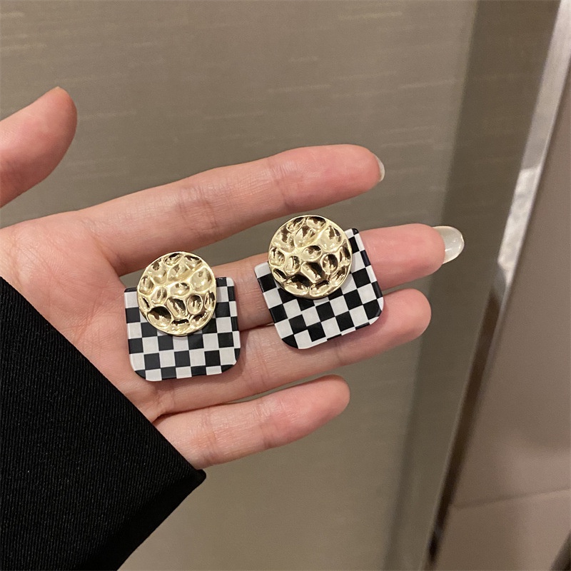 IFYOU Anting Drop Bahan Metal Mesh Gaya Korea Untuk Wanita