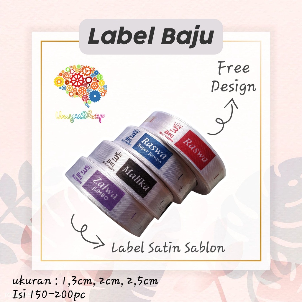 

Label Baju Label hijab Lebel Satin sablon Free design