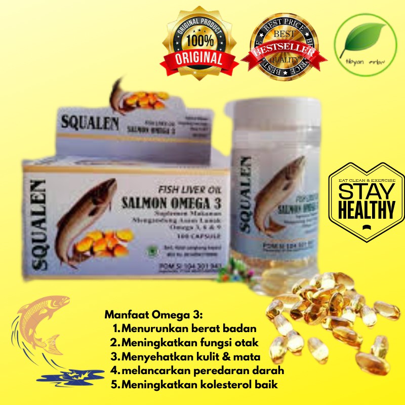 SUPLEMEN MINYAK IKAN SALMON SQUALEN SQUA OMEGA 3 6 9