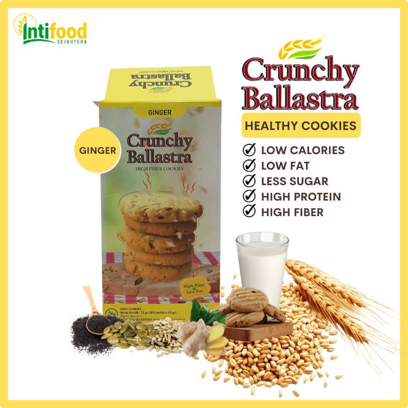 Cookies sehat crunchy ballastra ginger 75 gram ( cookies diet )