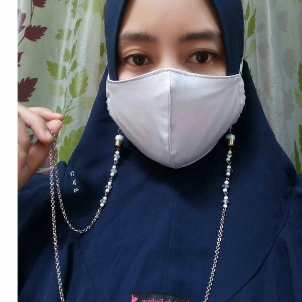 kalung masker / strap mask / tali masker / gantungan masker / kalung rantai juntai oval