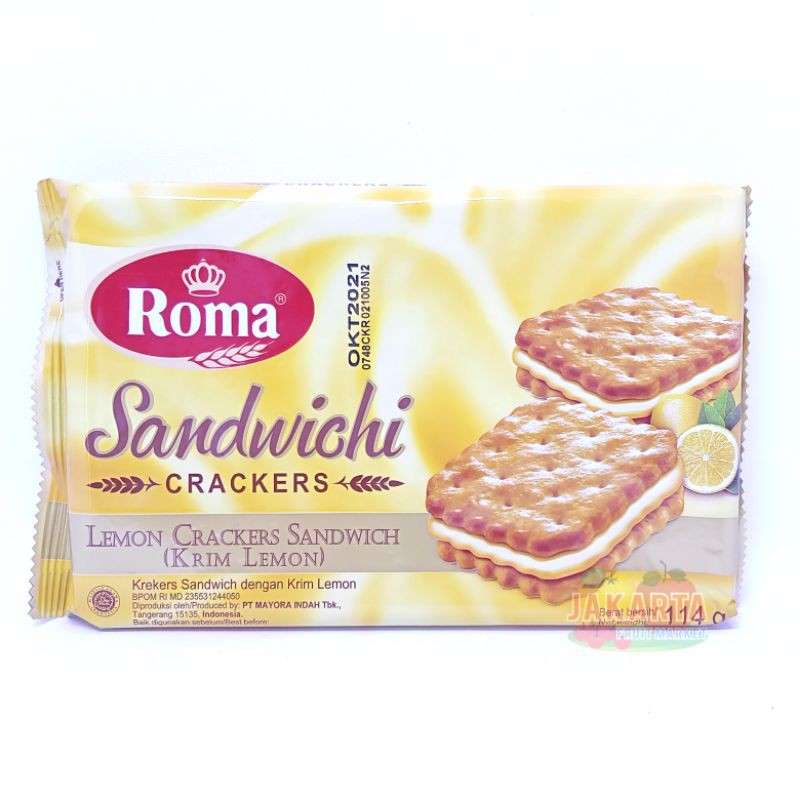 

(CAMILAN INSTAN) ROMA SANDWICH CRACKERS LEMON 114G