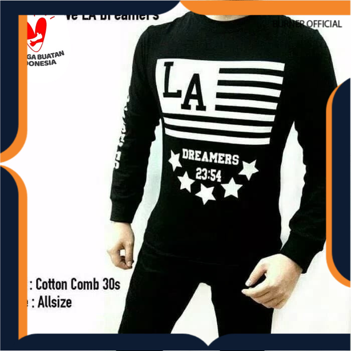 kaos pria BAJU CASUAL LA Printing motif koran distro NYC New York City